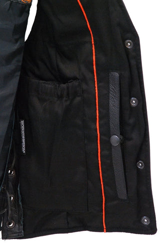 Women's Concealed Pockets Side Lace Ultra Premium Leather Vest #VL2050LK (L-4X)