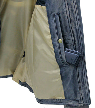 Women’s Distressed Taupe/Black Scooter Jacket CC Pocket #LA2012VGK