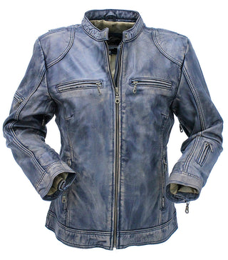 Women’s Distressed Taupe/Black Scooter Jacket CC Pocket #LA2012VGK