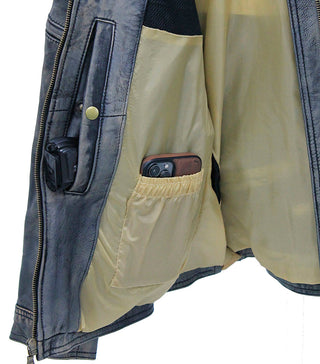 Women’s Distressed Taupe/Black Scooter Jacket CC Pocket #LA2012VGK