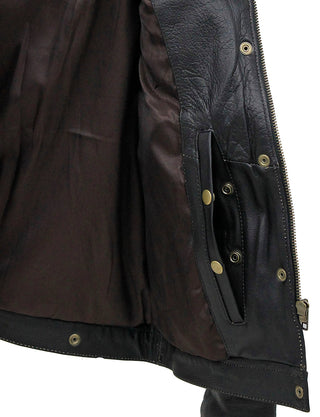 Women’s Ultra Premium Vintage Brown Leather Jean Jacket #LA6894GN