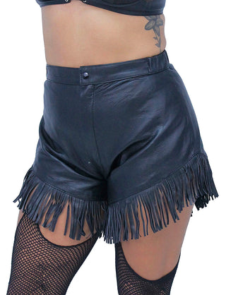 Woodstock Fringed Leather Hot Pants #SH11540FK (XXS-XL)